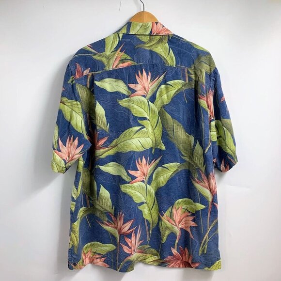 Tommy Bahama Men's Hawaiian Tropical Floral 100% Silk Short Sleeve Camp Shirt - Picture 2 of 11